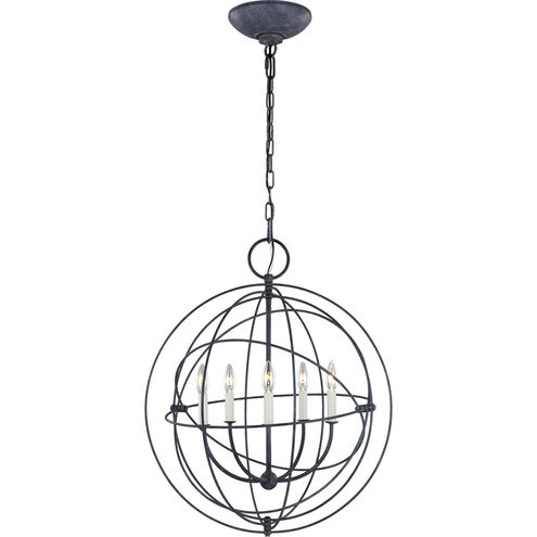 C&M by Chapman & Myers Bayberry 5 Light 24 inch Weathered Galvanized Pendant Ceiling Light