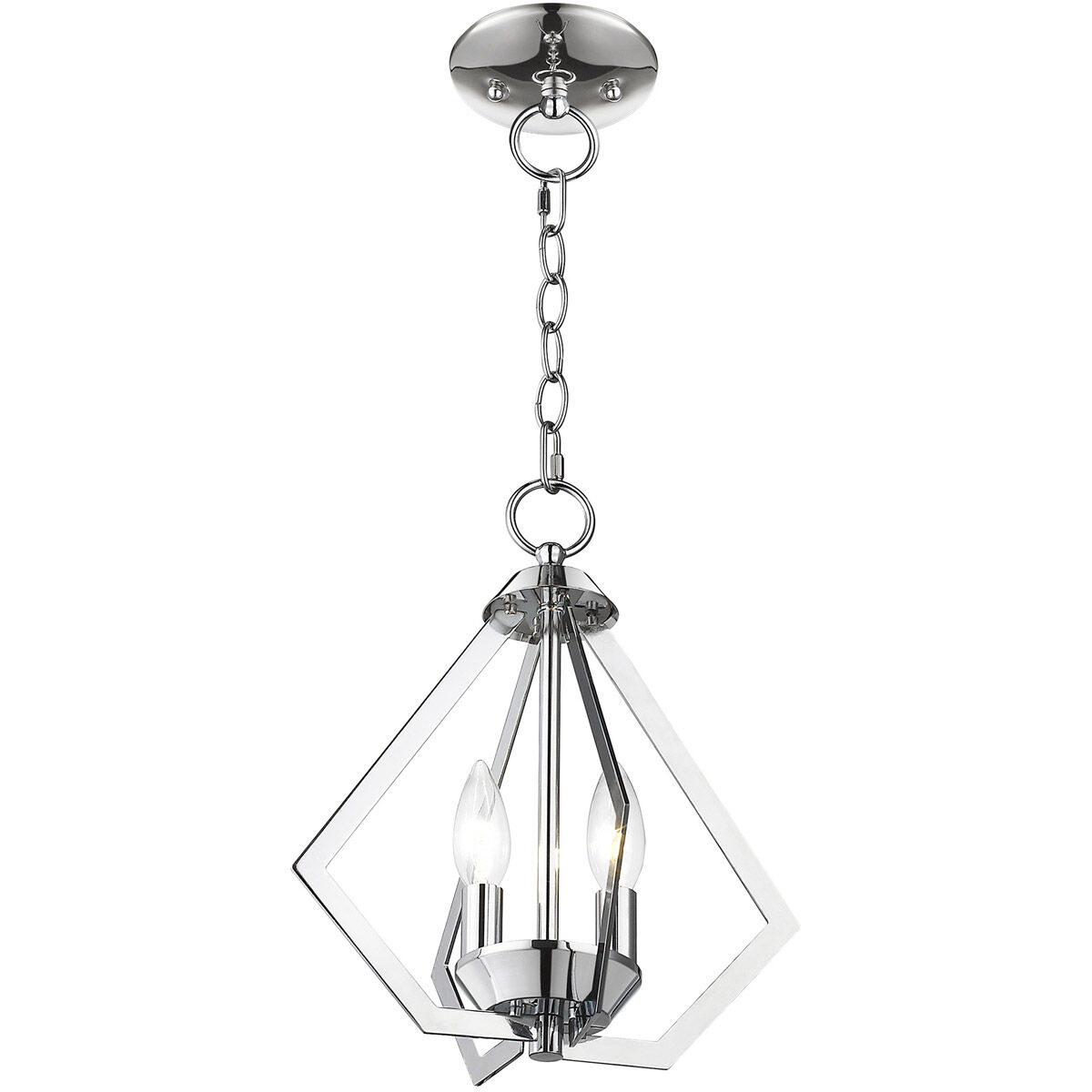 Prism 2 Light 11 inch Polished Chrome Convertible Mini Chandelier/Ceiling Mount Ceiling Light