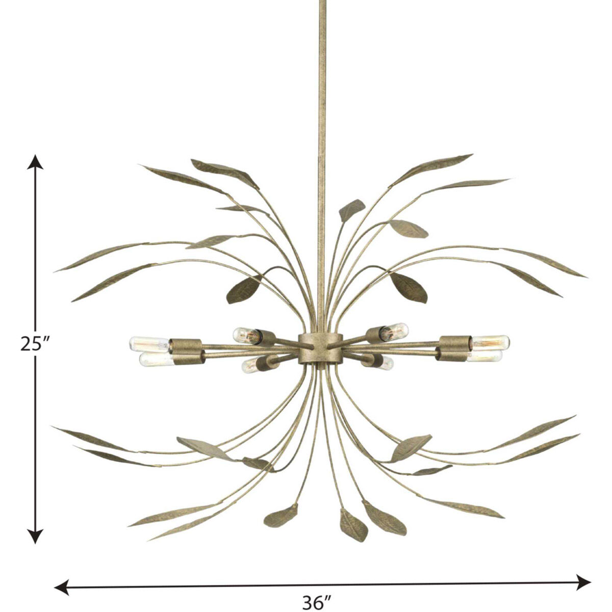 Mariposa 8 Light 36 inch Antique Gold Pendant Ceiling Light