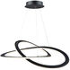 Wave LED 26.8 inch Black Chandelier Ceiling Light