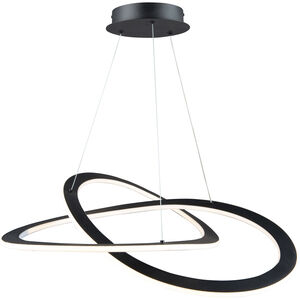 Wave LED 26.8 inch Black Chandelier Ceiling Light