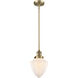 Franklin Restoration Bullet 1 Light 7 inch Brushed Brass Mini Pendant Ceiling Light in Incandescent, Matte White