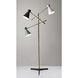 Lyle 60 inch 60.00 watt Black and Antique Brass Floor Lamp Portable Light, 3 Arm