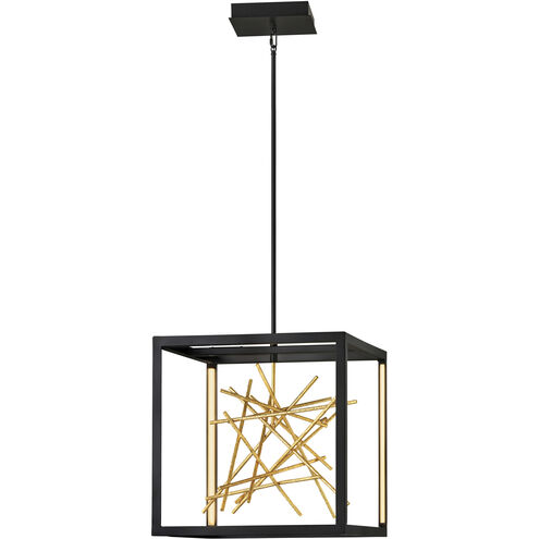 Styx LED 20 inch Black with Gilded Gold Indoor Pendant Ceiling Light