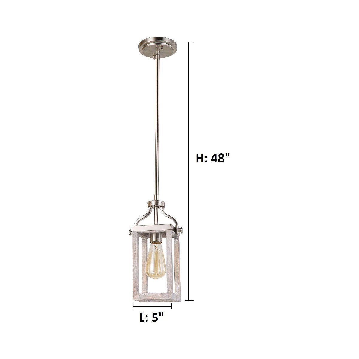 Montrose 1 Light 5 inch Acacia Wood and Brushed Nickel Mini Pendant Ceiling Light
