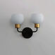 Coraline 2 Light 14.5 inch Bronze and Satin Brass Wall Sconce Wall Light in Bronze/Satin Brass