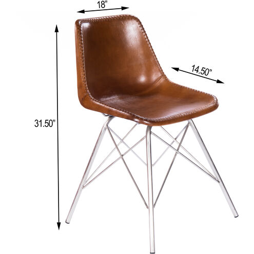 Inland Light Brown Leather Accent Chair