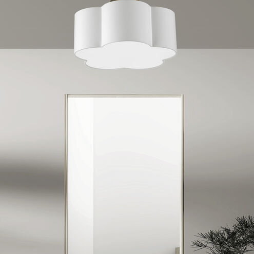 Phlox 3 Light 15 inch Polished Chrome with White Flush Mount Ceiling Light