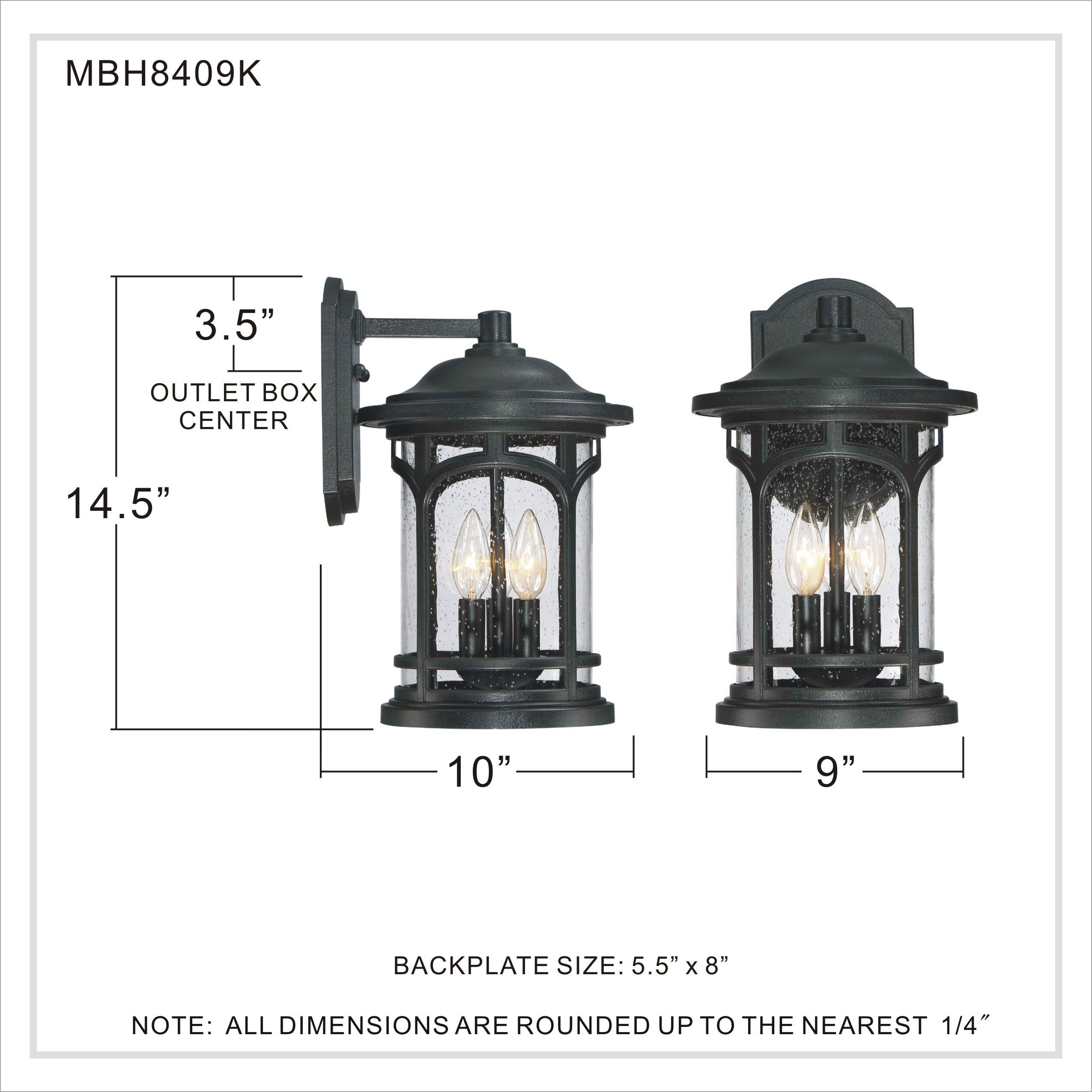 Marblehead 3 Light 15 inch Mystic Black Outdoor Wall Lantern