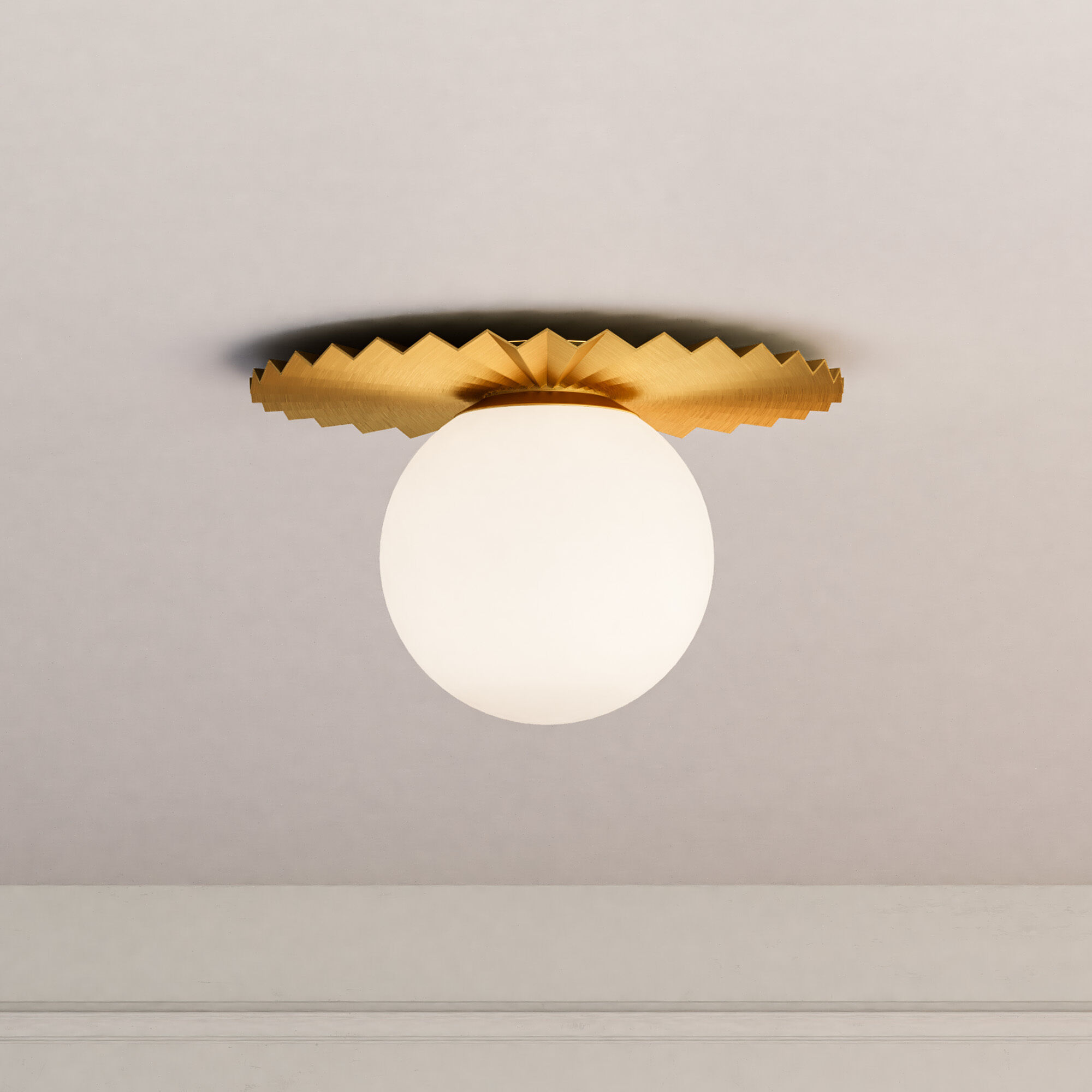 Alora Mood Plume 1 Light 13.88 inch Brushed Gold Flush Mount Ceiling Light