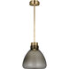 Avroko Morgan LED 12 inch Hand-Rubbed Antique Brass with Smoke Glass Pendant Ceiling Light