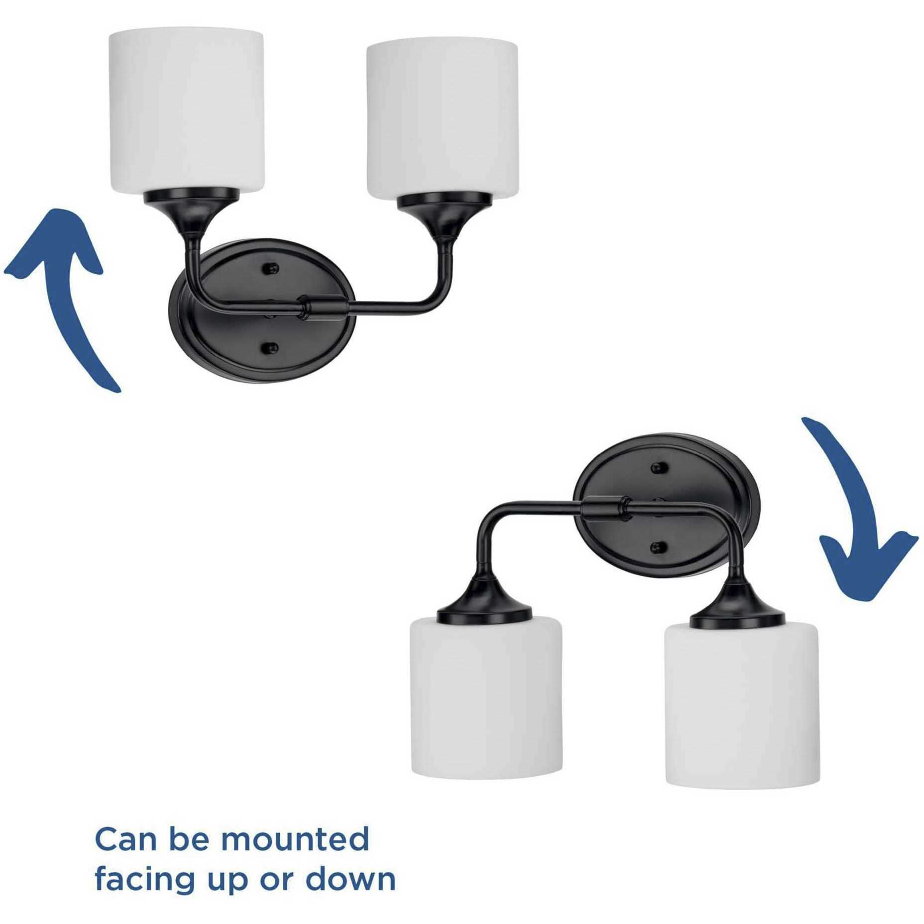 Lynzie 2 Light 14.5 inch Matte Black Bath Vanity Light Wall Light