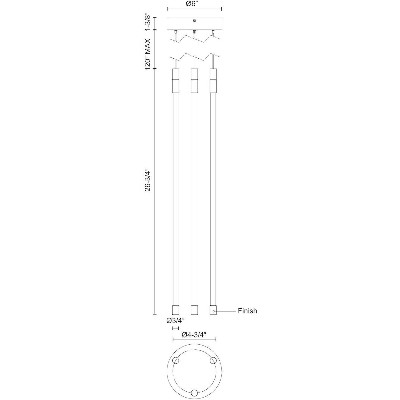Motif Multi Pendant Ceiling Light in Brushed Gold