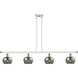 Ballston Fenton LED 48 inch White and Polished Chrome Island Light Ceiling Light in Plated Smoke Glass, Ballston