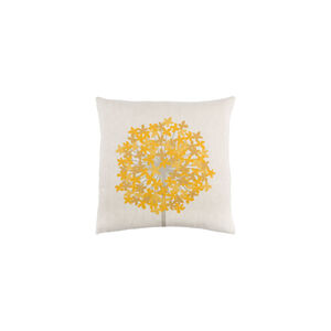 Agapanthus 22 X 22 inch Taupe and Saffron Throw Pillow