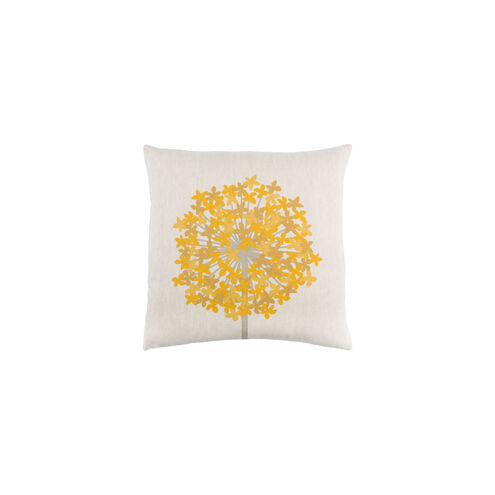 Agapanthus 18 X 18 inch Taupe and Saffron Throw Pillow