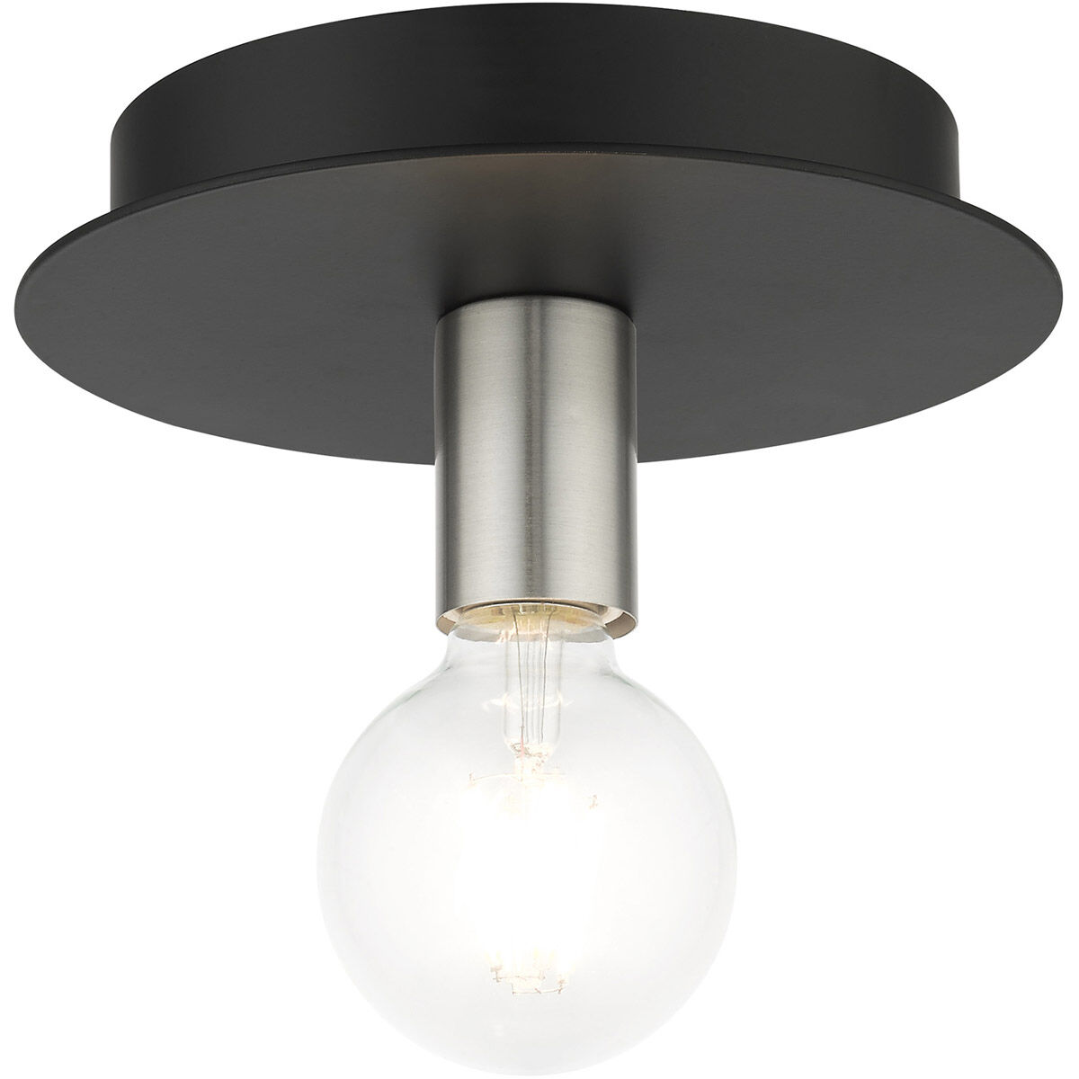 Hillview 1 Light 8 inch Black Flush Mount Ceiling Light