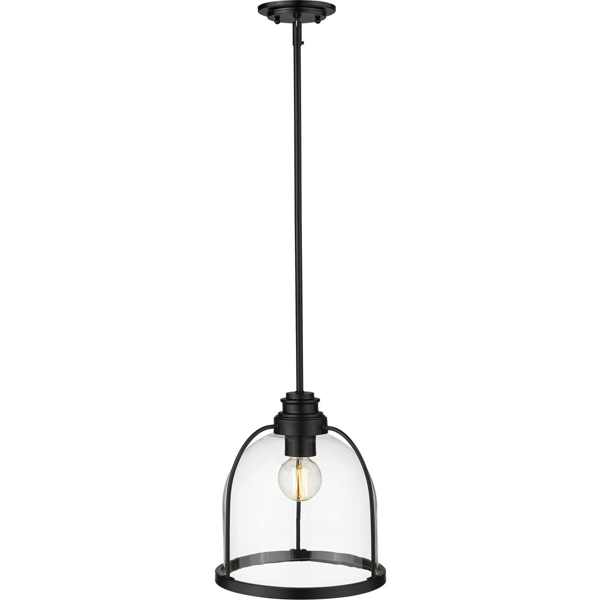 Stanton 1 Light 12 inch Matte Black Pendant Ceiling Light