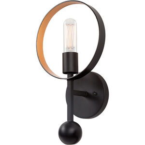 Monocle 1 Light 8 inch Black and Gold ADA Sconce Wall Light