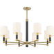 Conrad 8 Light 40 inch Warm Brass with Black Marble Chandelier Ceiling Light