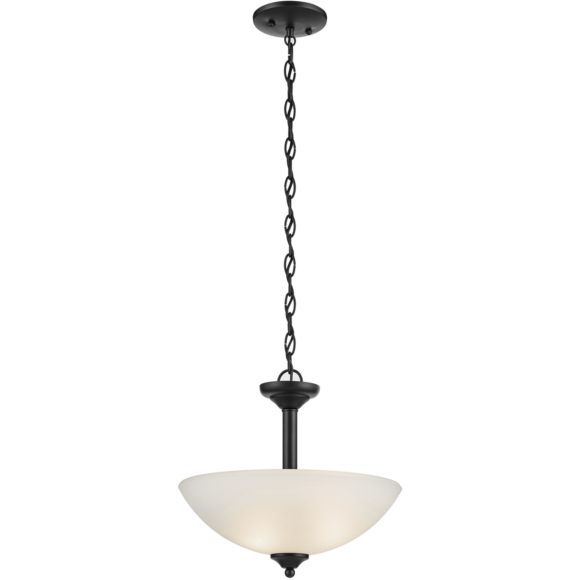 Jolie 2 Light Black Inverted Pendant/Semi Flush Ceiling Light in Incandescent