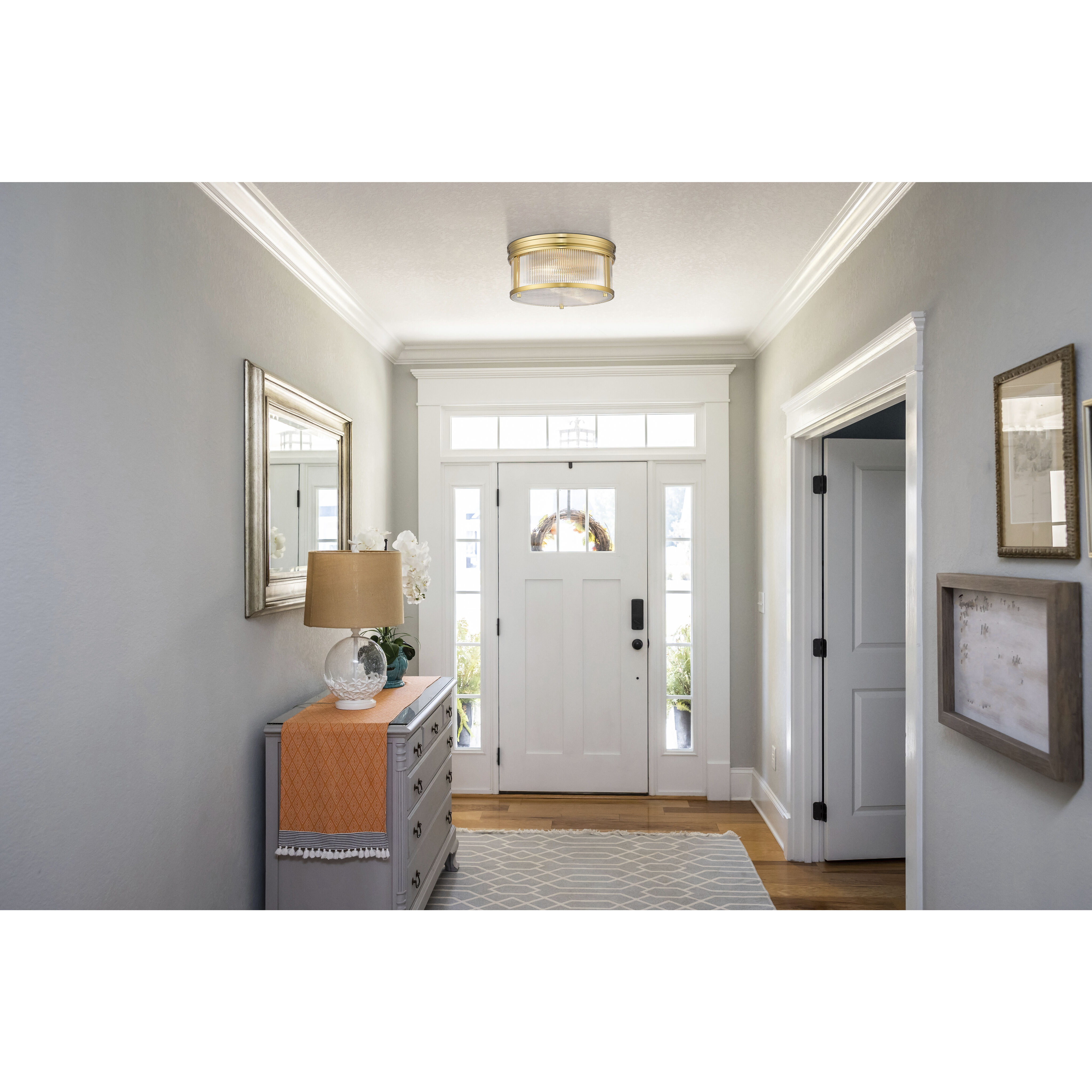 Carnaby 2 Light 13 inch Modern Gold Flush Mount Ceiling Light