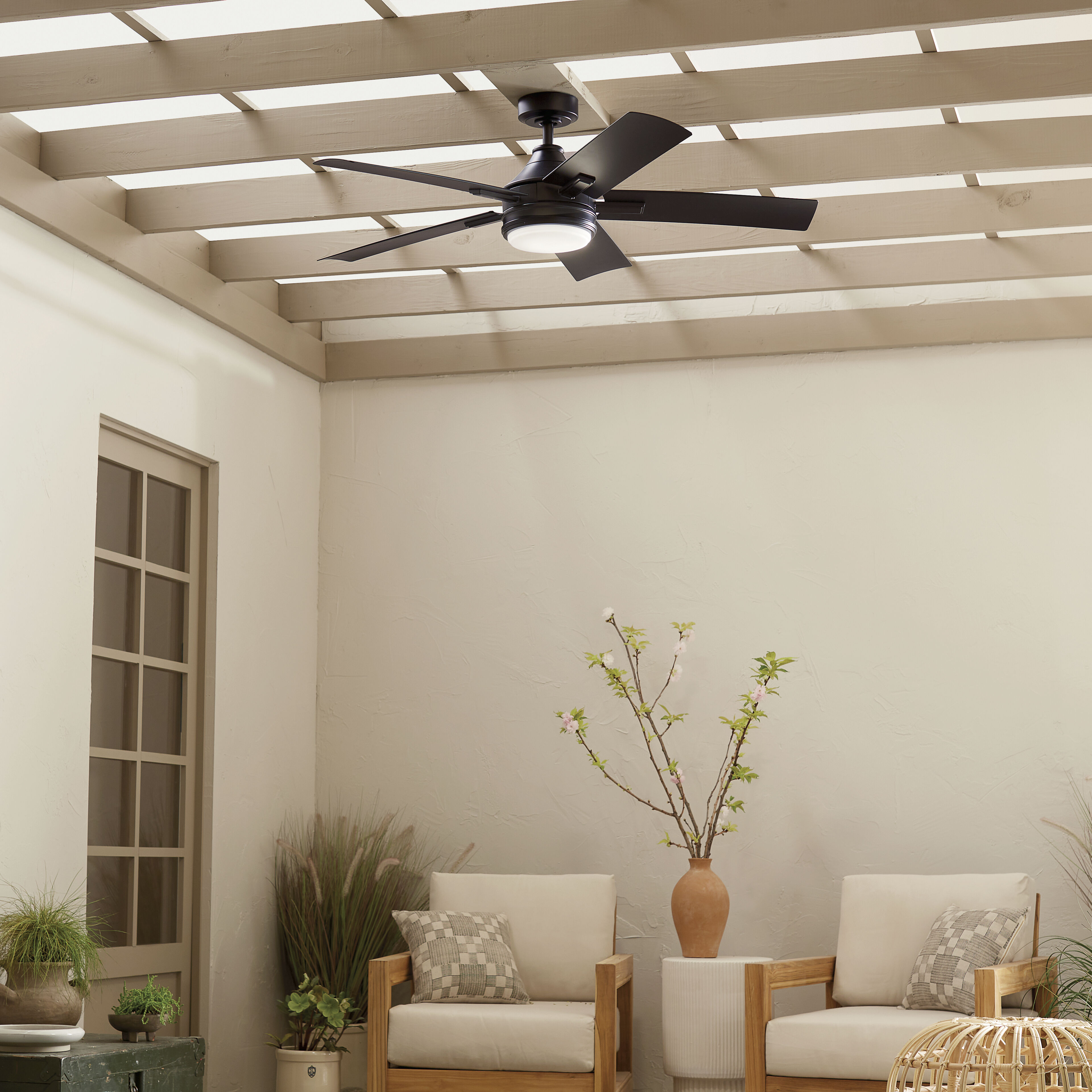 Kichler 310126SBK Tide 52 inch Satin Black with Weathered Kichler 310126SBK Tide 52 inch Satin Black with Weathered