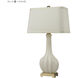 Fluted Ceramic 34 inch 150.00 watt Aged Brass Table Lamp Portable Light in Incandescent, 3-Way