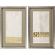 Blanco Pluma White and Metallic Framed Art