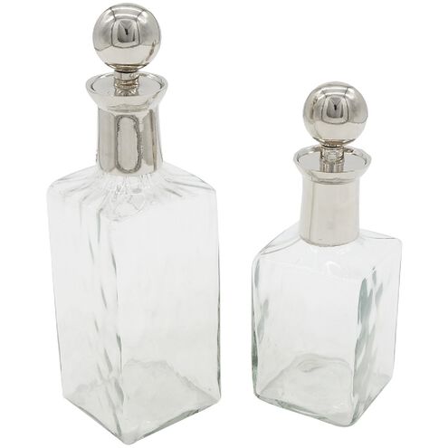 Anita Silver and Clear Lidded Bottles
