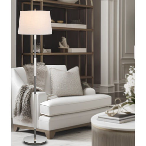 Ciudad 60 inch 150.00 watt Chrome and Silver Grey Floor Lamp Portable Light in Chrome / Silver Grey