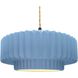 Radiance Collection - Pleated Tier Pendant Ceiling Light in Matte Black, Replaceable Bulb, Beige Twist Cord, Sky Blue, 16.25W x 6H, Form+Finish+Function