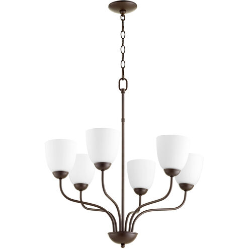 Fort Worth 6 Light 25 inch Oiled Bronze Chandelier Ceiling Light, Quorum Home