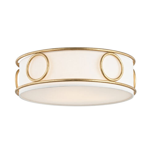 Jade 3 Light 16 inch Gold Leaf Flush Mount Ceiling Light