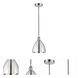Edison Dome LED 8 inch Polished Chrome Mini Pendant Ceiling Light