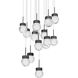 Double Bubble 15 Light 23 inch Black Multi-Light Pendant Ceiling Light