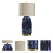 Albany 38.5 inch 150 watt Navy Reactive Glaze and Brass Table Lamp Portable Light