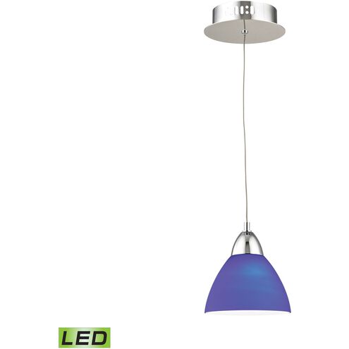 Piatto 1 Light 6 inch Chrome with Blue Mini Pendant Ceiling Light