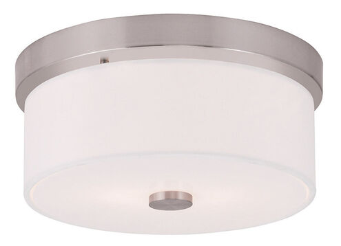 Meridian 2 Light 11 inch Brushed Nickel Flush Mount Ceiling Light