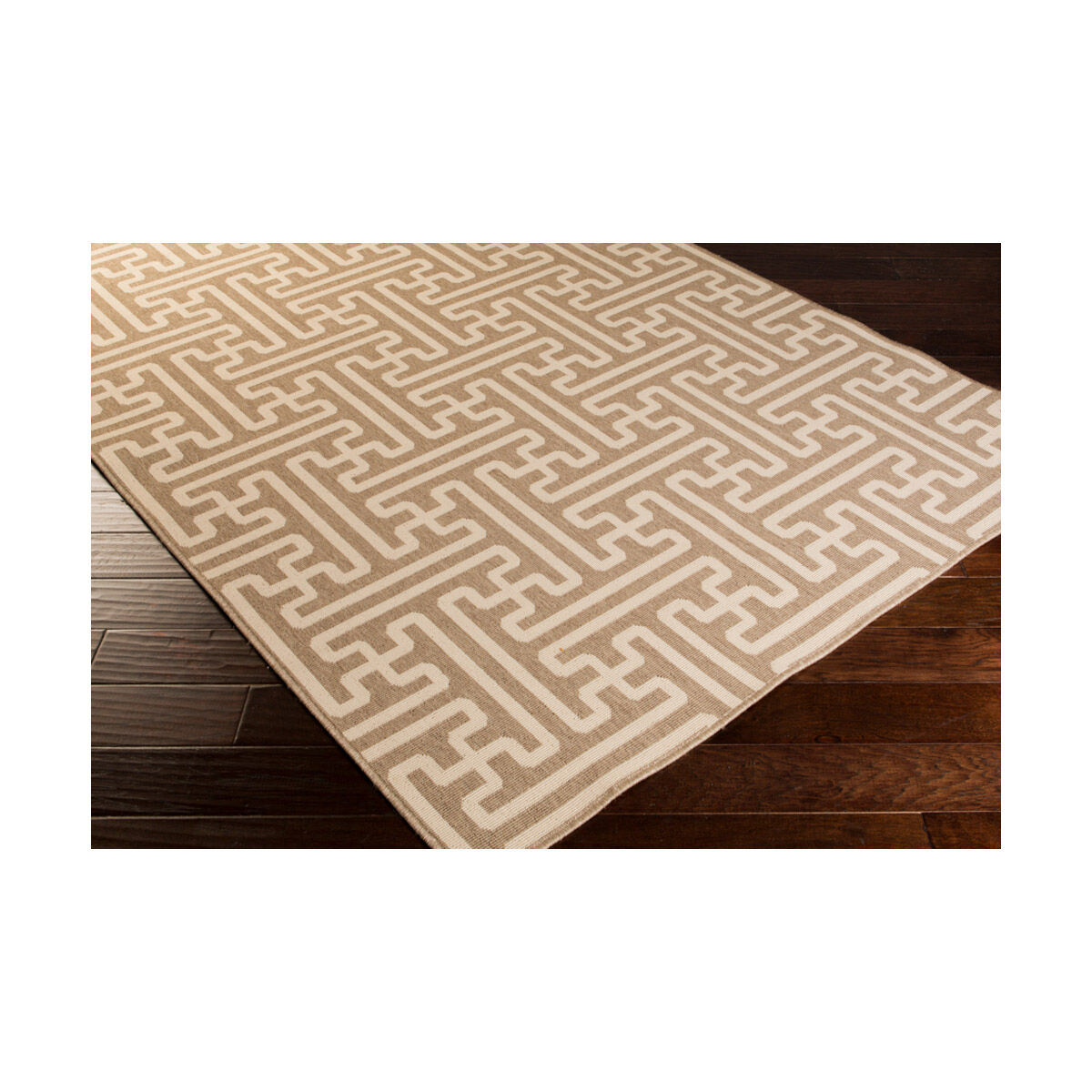 Alfresco 126 X 87 inch Brown/Beige Machine Woven Rug, Polypropylene