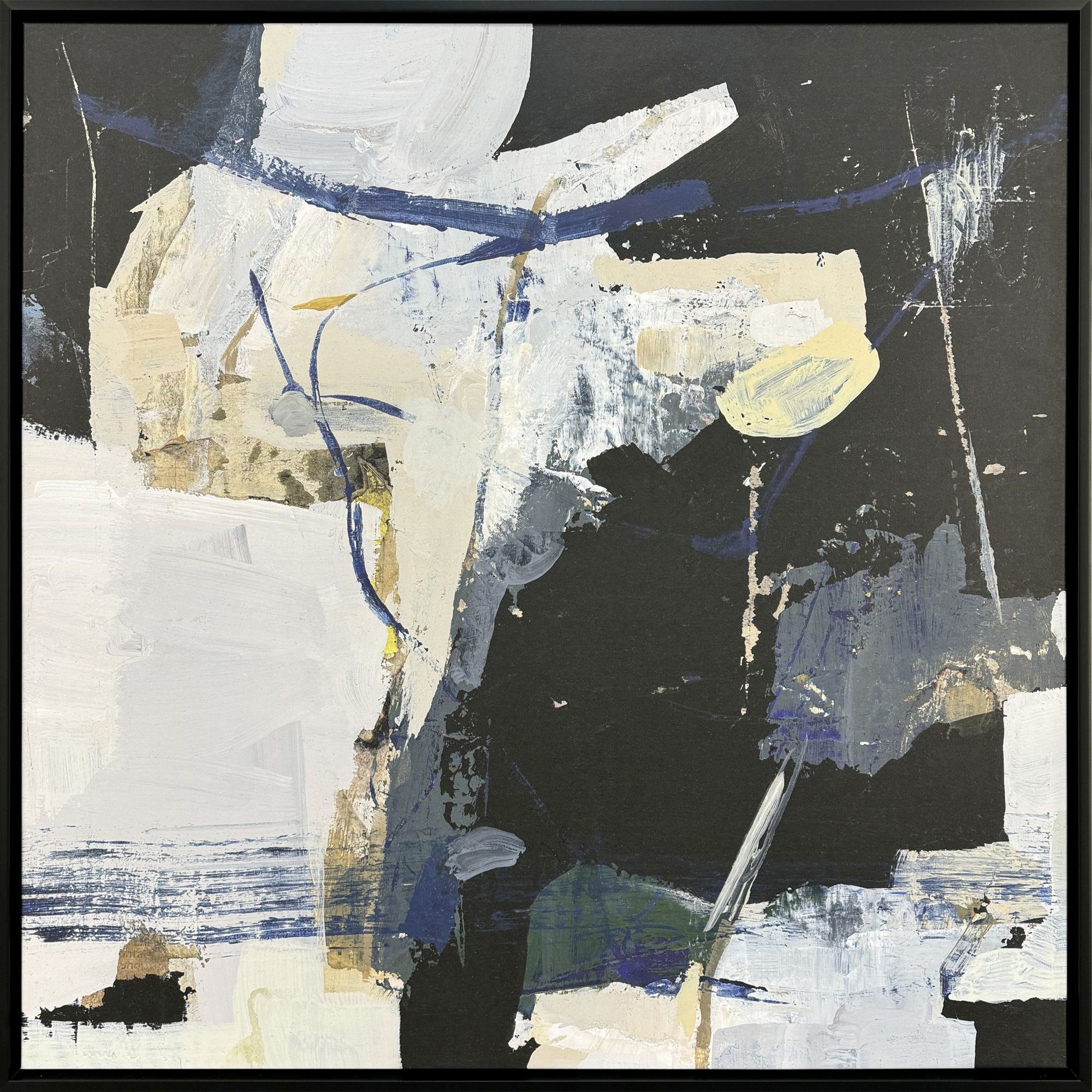 Blue in the Mouth Blue and Black and Beige and Multi Canvas