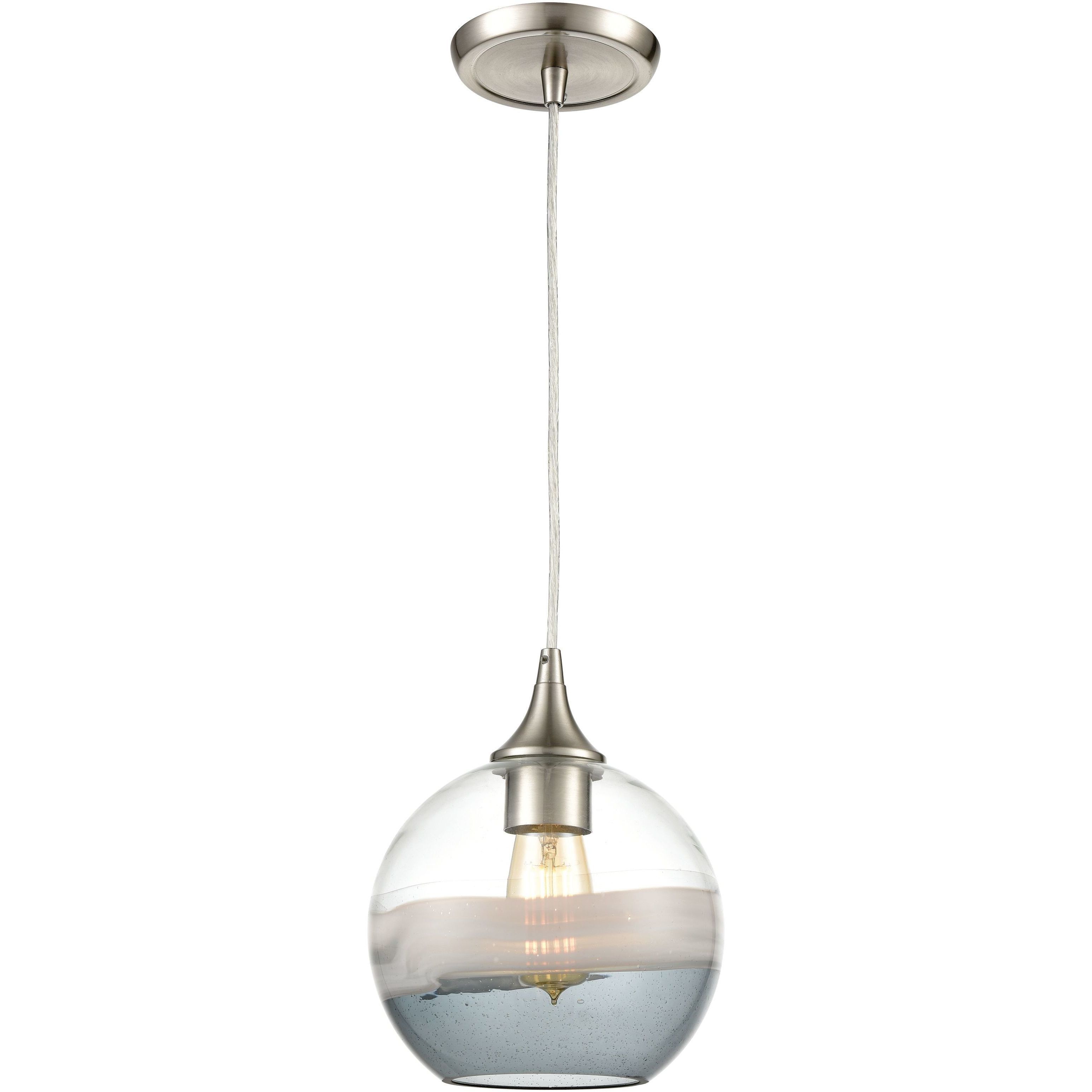 Sutter Creek 1 Light 8 inch Satin Nickel with Smoke Swirl Mini Pendant Ceiling Light