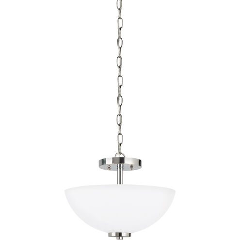 Oslo 2 Light 13.5 inch Chrome Convertible Pendant Semi-Flush Ceiling Light