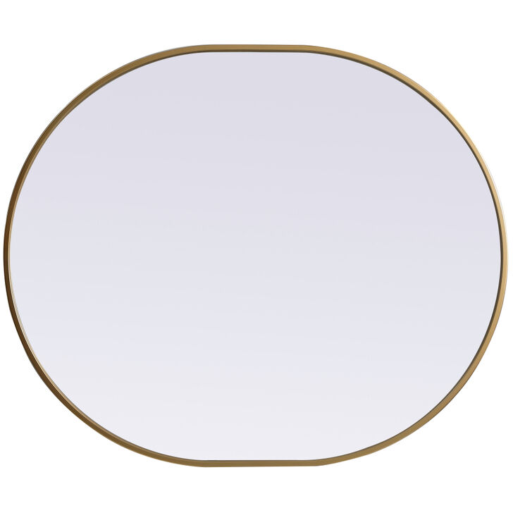 Asha 36 X 30 inch Brass Mirror in 30 x 36