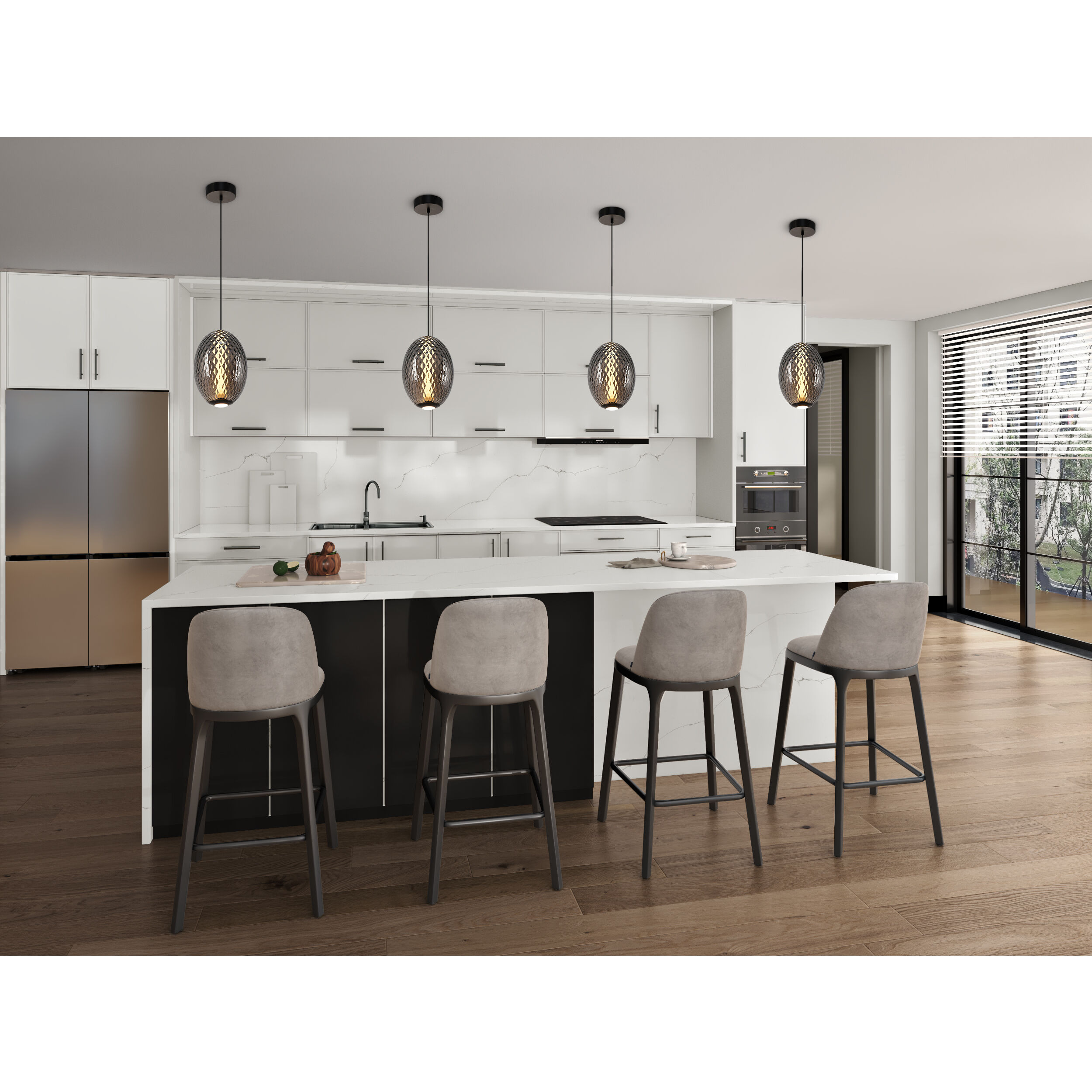 Celeste LED 9.8 inch Gunmetal Pendant Ceiling Light in Smoke Ombre