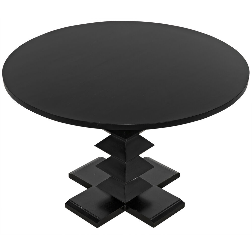 Zig-Zag 48 X 48 inch Hand Rubbed Black Dining Table
