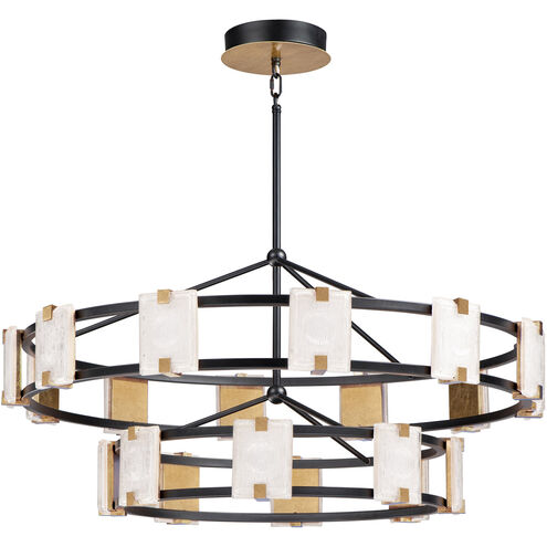 Radiant LED 42 inch Black/Gold Leaf Chandelier Ceiling Light