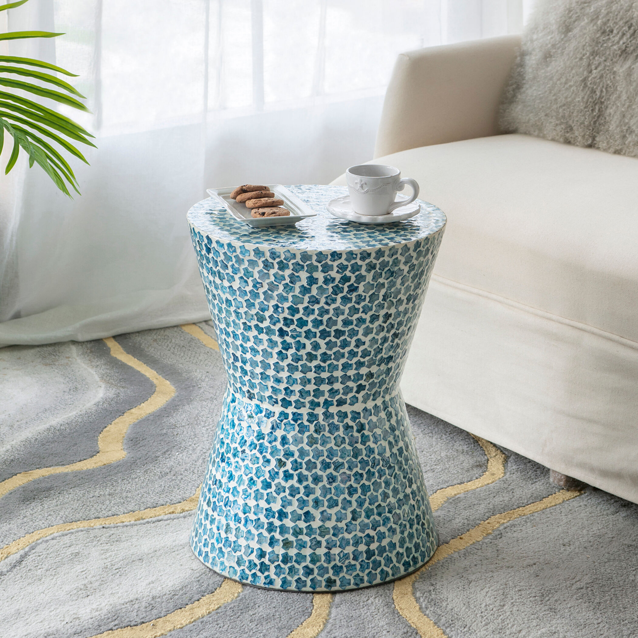 Anita 19.7 inch Blue Stool