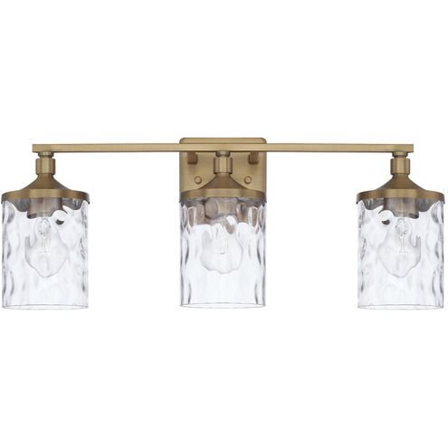 Colton 3 Light 24 inch Aged Brass Vanity Light Wall Light