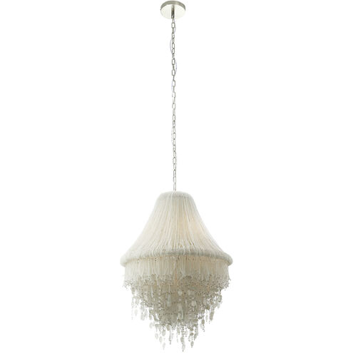 Crystal Reign 5 Light 23.2 inch Nickel Pendant Ceiling Light
